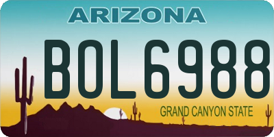 AZ license plate BOL6988