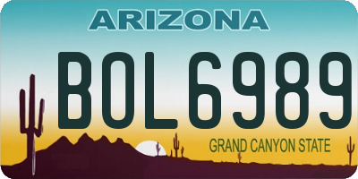 AZ license plate BOL6989