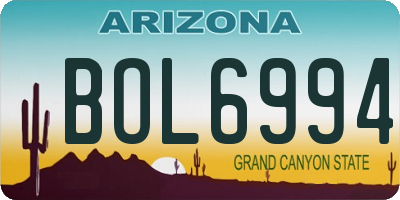 AZ license plate BOL6994