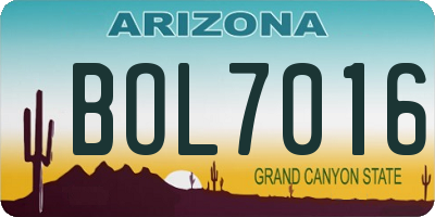 AZ license plate BOL7016