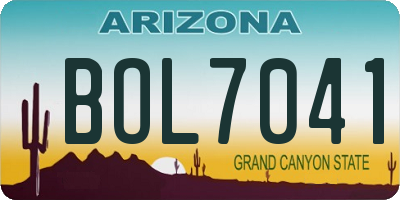 AZ license plate BOL7041