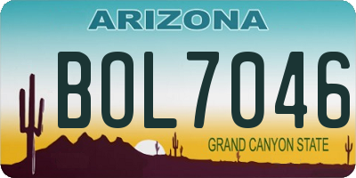 AZ license plate BOL7046