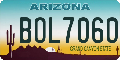 AZ license plate BOL7060