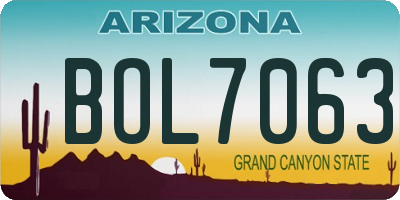 AZ license plate BOL7063