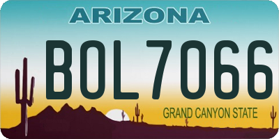 AZ license plate BOL7066