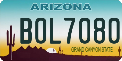 AZ license plate BOL7080