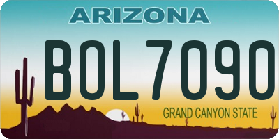 AZ license plate BOL7090