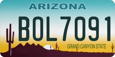 AZ license plate BOL7091
