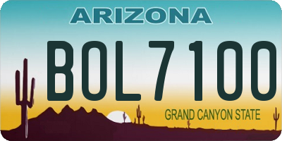 AZ license plate BOL7100