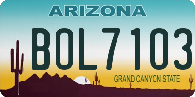 AZ license plate BOL7103