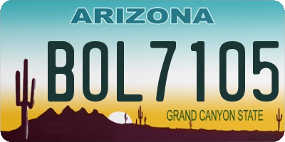 AZ license plate BOL7105