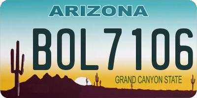 AZ license plate BOL7106