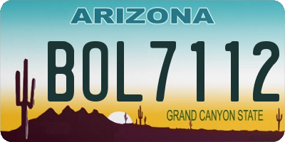 AZ license plate BOL7112