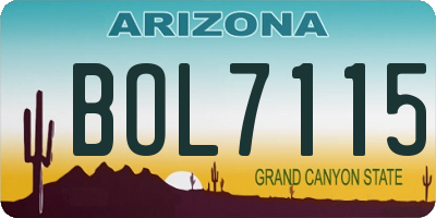 AZ license plate BOL7115