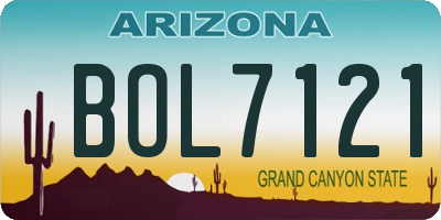 AZ license plate BOL7121