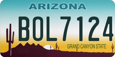 AZ license plate BOL7124