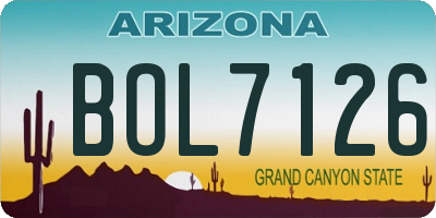 AZ license plate BOL7126