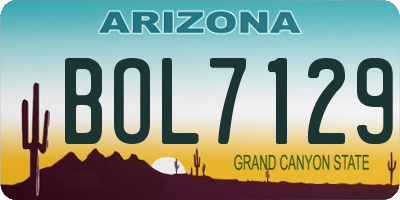AZ license plate BOL7129