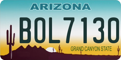 AZ license plate BOL7130