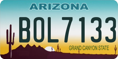 AZ license plate BOL7133