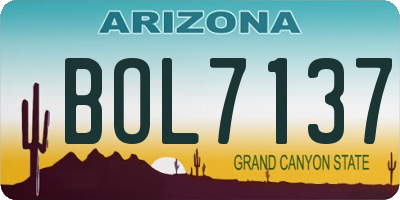 AZ license plate BOL7137