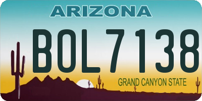 AZ license plate BOL7138