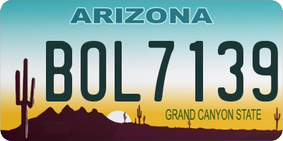 AZ license plate BOL7139