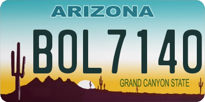 AZ license plate BOL7140