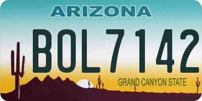 AZ license plate BOL7142