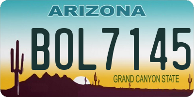 AZ license plate BOL7145