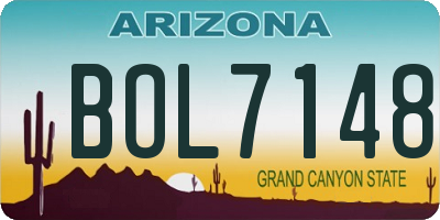 AZ license plate BOL7148