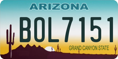 AZ license plate BOL7151