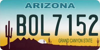 AZ license plate BOL7152