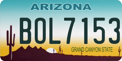 AZ license plate BOL7153
