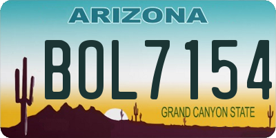 AZ license plate BOL7154