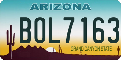 AZ license plate BOL7163