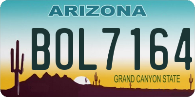 AZ license plate BOL7164