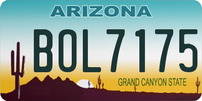 AZ license plate BOL7175
