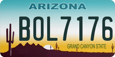 AZ license plate BOL7176