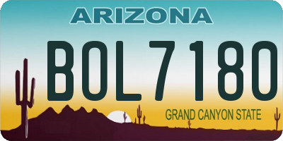 AZ license plate BOL7180