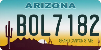 AZ license plate BOL7182