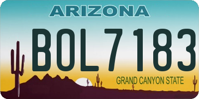 AZ license plate BOL7183