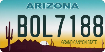 AZ license plate BOL7188