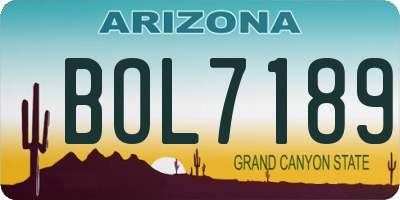 AZ license plate BOL7189