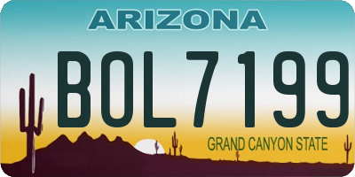 AZ license plate BOL7199
