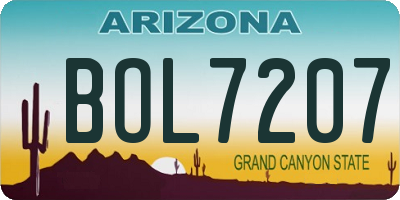 AZ license plate BOL7207