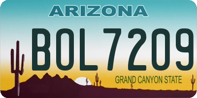 AZ license plate BOL7209