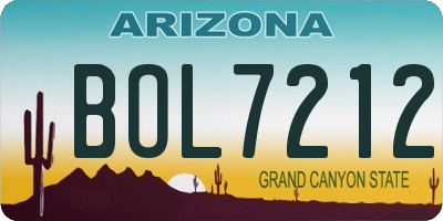 AZ license plate BOL7212