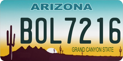 AZ license plate BOL7216