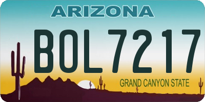 AZ license plate BOL7217